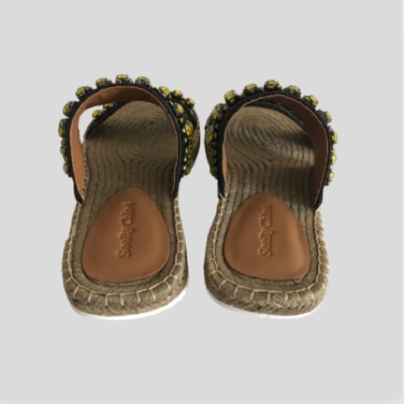 New with box SEE BY CHLOE Kaori Embellished Slide Sandals Size 6 - Picture 10 of 14